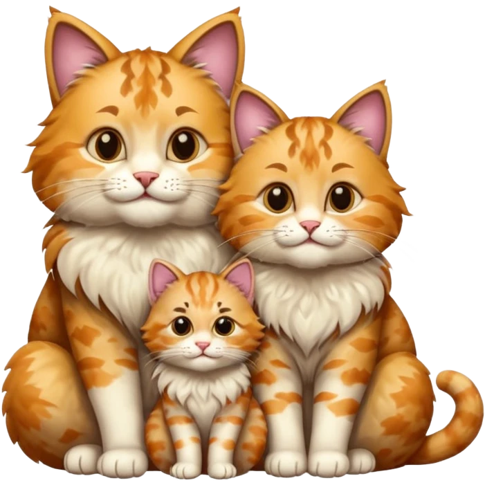 same but with 2 large cats and 2 kittens emoji