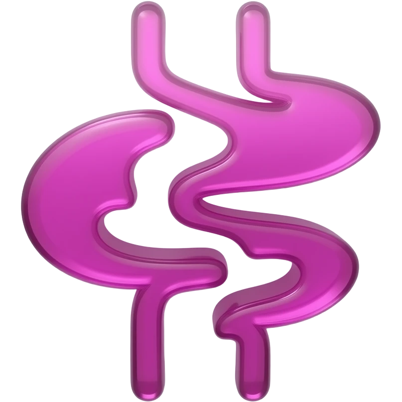 3D abstract medical icon of a winding path splitting. One path is clean, the other path immediately breaks into a jagged downward spiral in electric magenta. Glass texture, minimalist design, premium aesthetic, white background. emoji