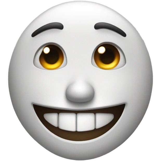 happy face that’s a little too happy ￼ emoji
