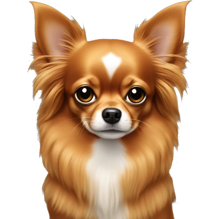 All dark orange long hair chihuahua emoji