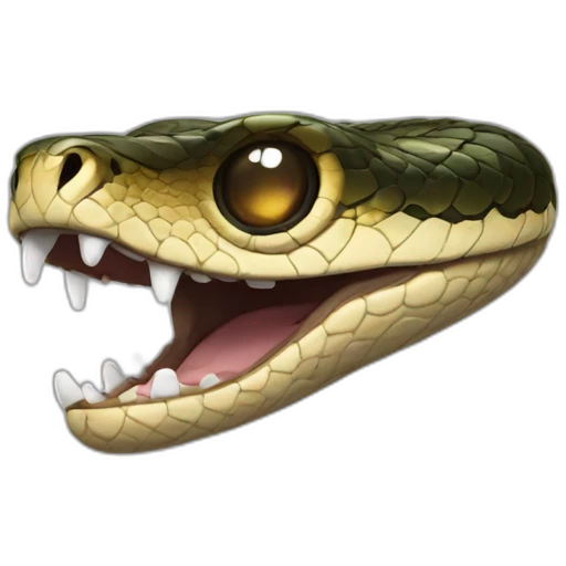 generat snake head which is circle and has eye make it s look up and mouth emoji