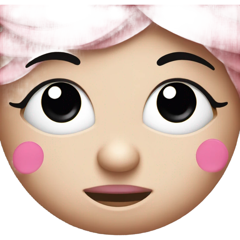 Smiley closed eyes with eyelashes and pink little bows  emoji