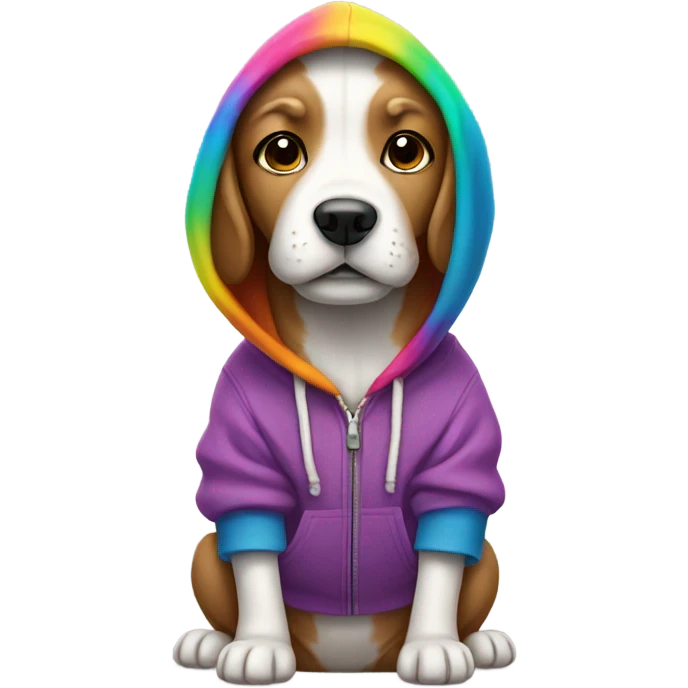 Dog wearing a hoodie emoji