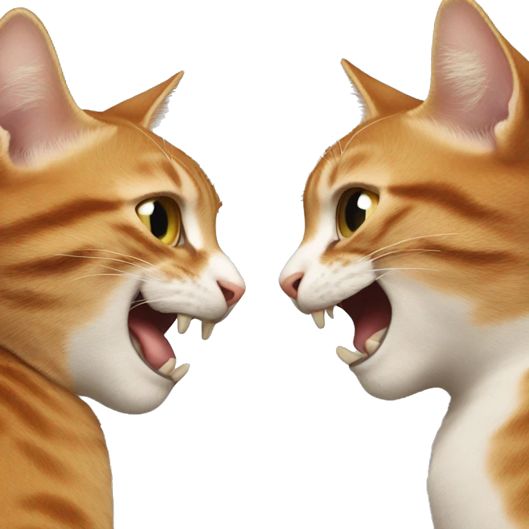 Two cats fighting emoji