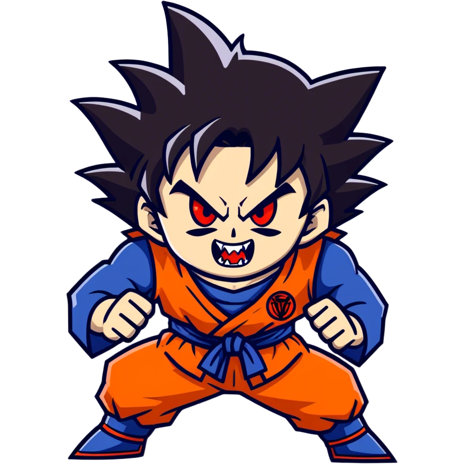 Goku Anime Face Vampire emoji