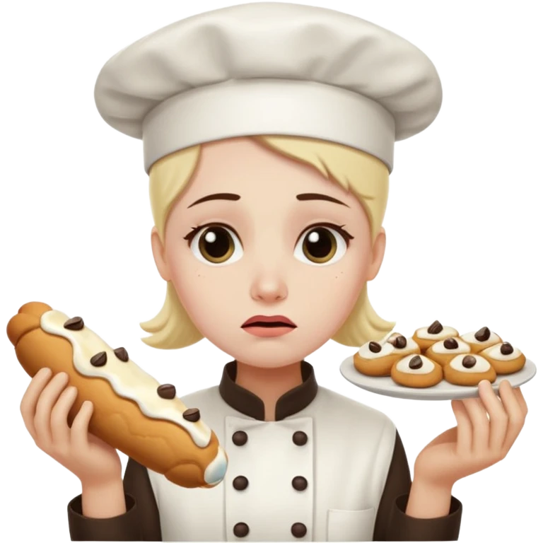 SAD SAD crying overworked pastry chef with cannoli emoji