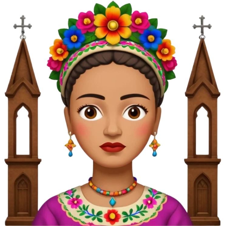 Frida Kahlo in church emoji