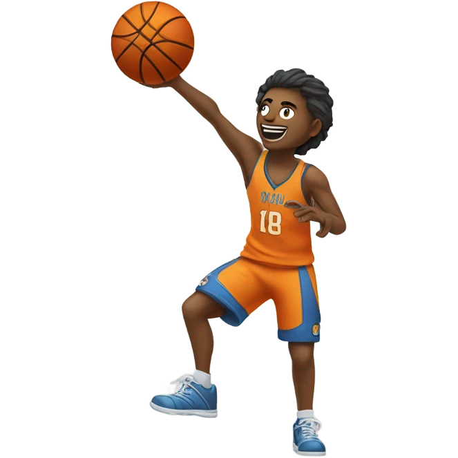 Shooting a basketball emoji
