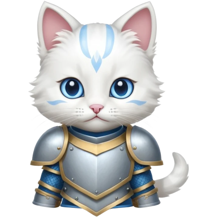 baby white cat armor emoji
