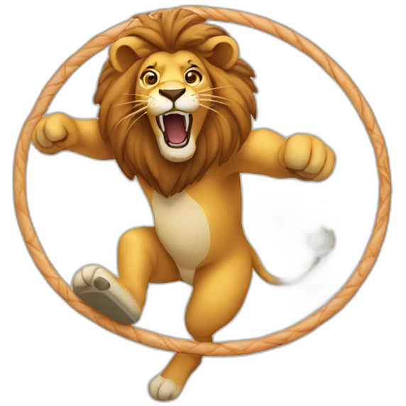 lion-jumping-hoops emoji