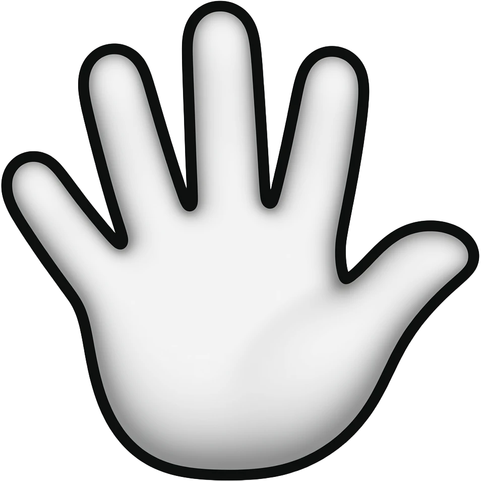 A little hand of a cartoon in black and white emoji