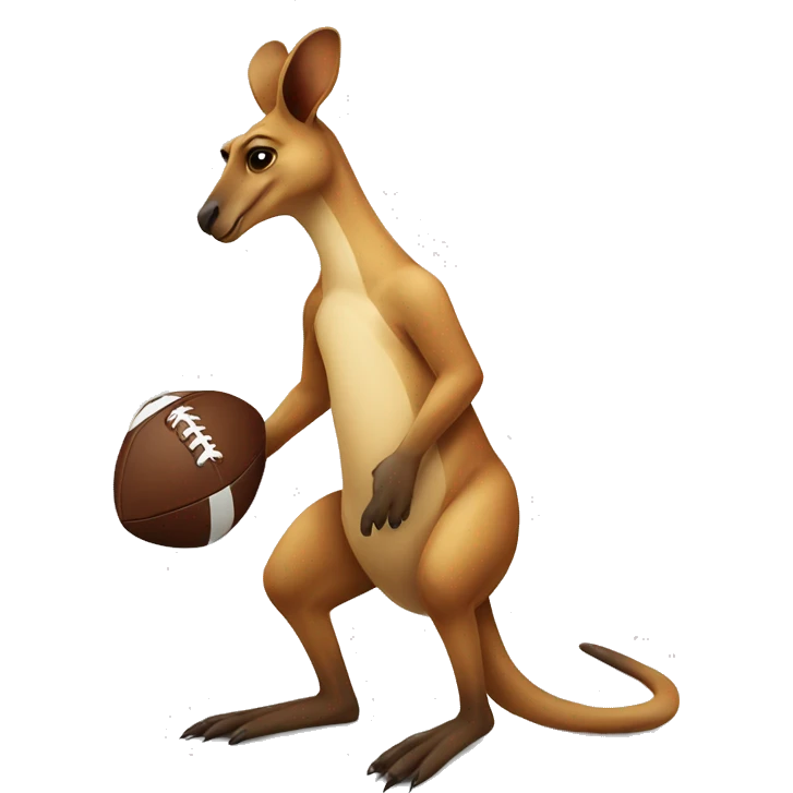 kangaroo with a football emoji