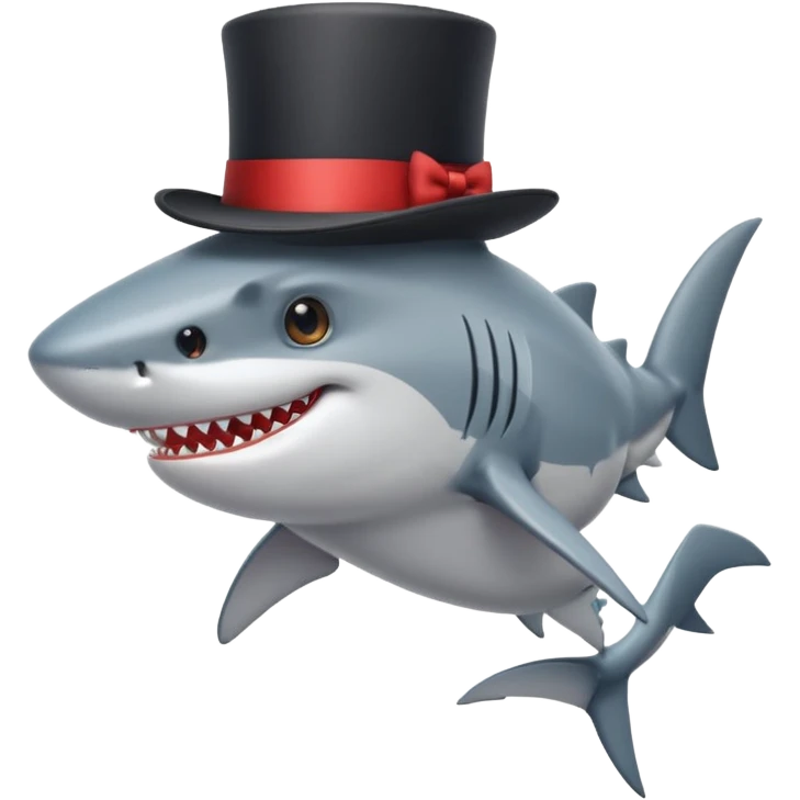 Shark with a top hat emoji
