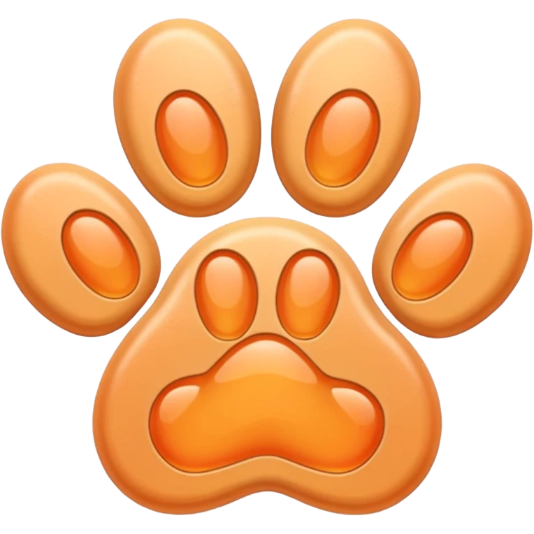 a very light pale pastel apricot pawprint emoji