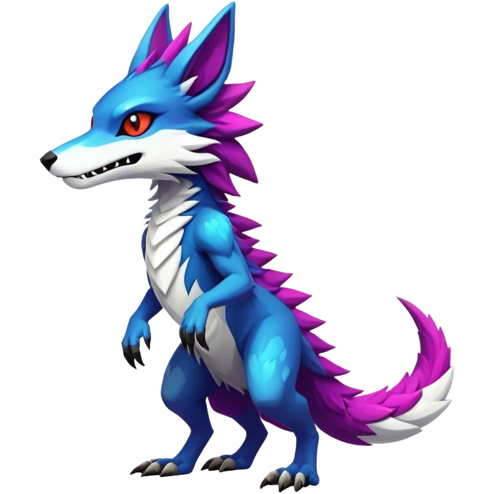 Epic Edgy Cute Colorful Modern Vernid-Protogen-Sergal-creature-animal full body emoji
