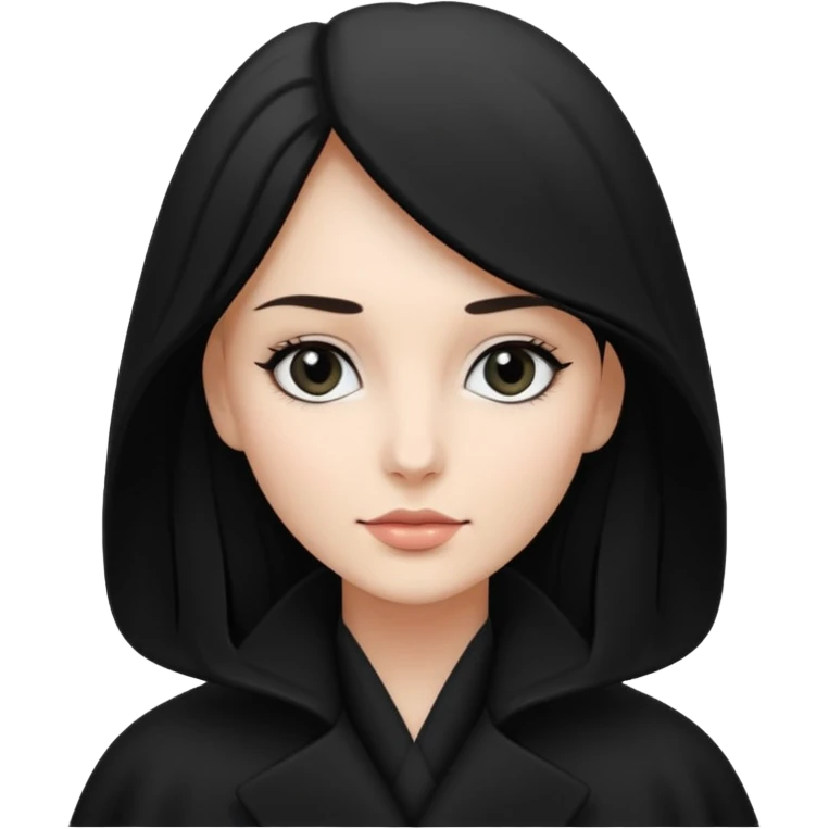 balck and white photo woman in coat emoji