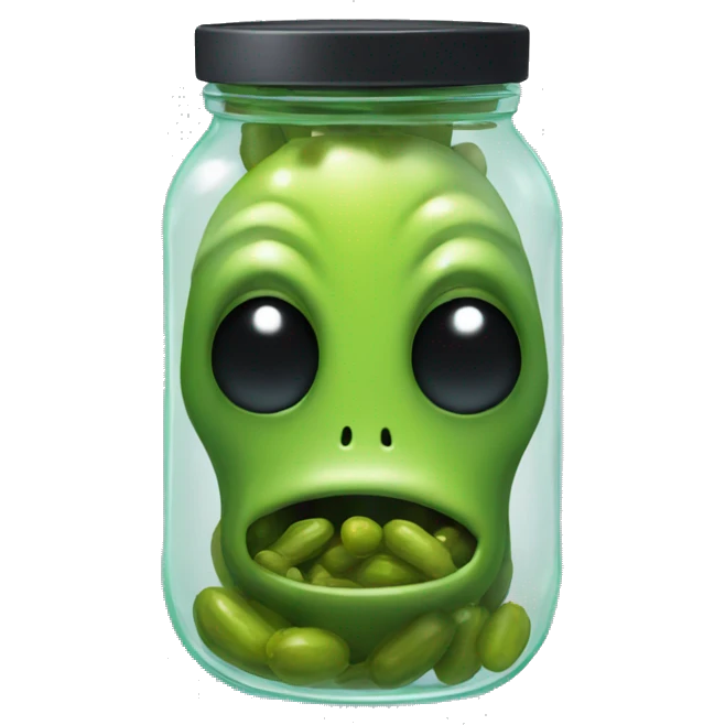 alien head in a pickle jar emoji