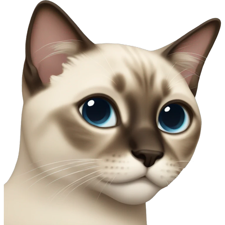 Medium haired Siamese cat emoji