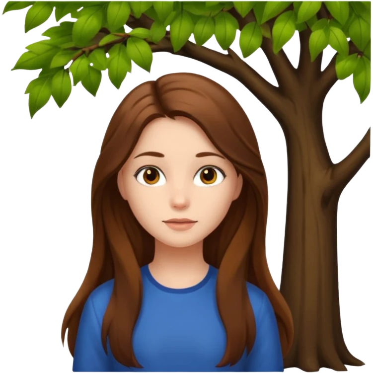 a girl under a tree emoji