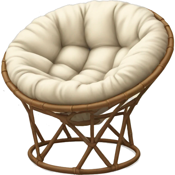 Light brown Papasan chair with cream cushion  emoji