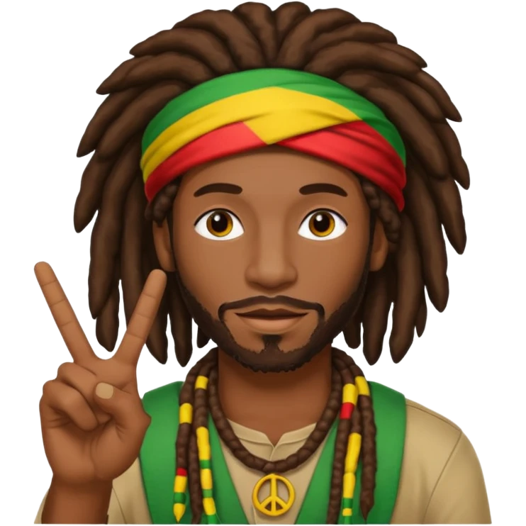 rasta black man giving a peace sign emoji