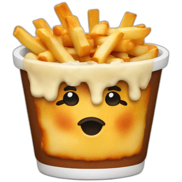 Poutine qui mange une poutine emoji