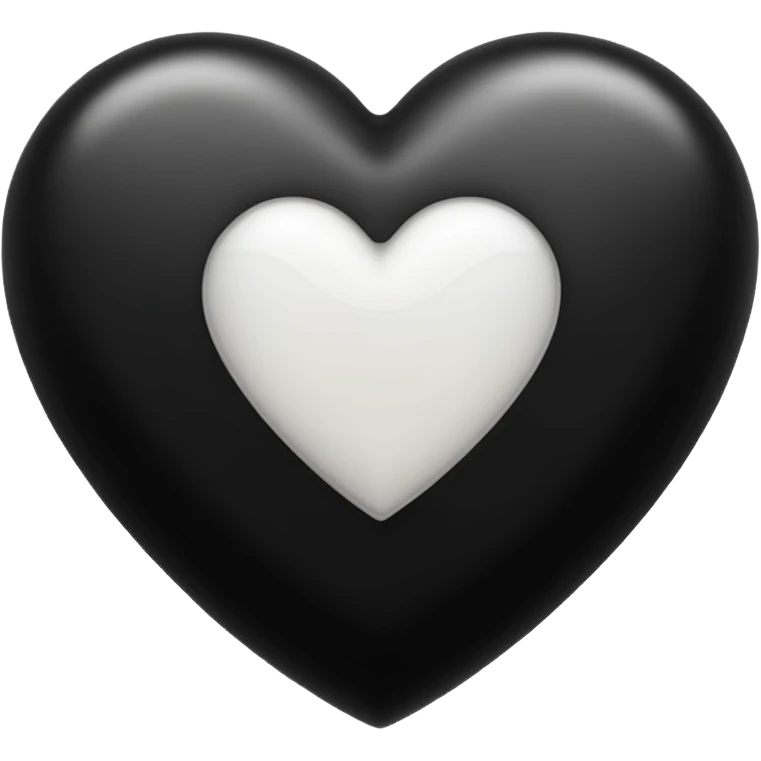 a emoji of a black hearth with botton griendiently white color emoji