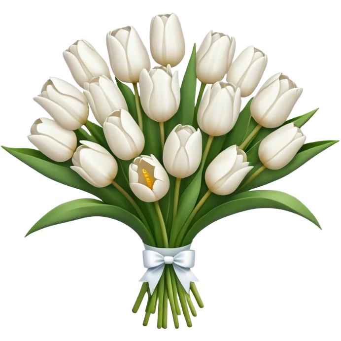 white tulip bouquet  emoji