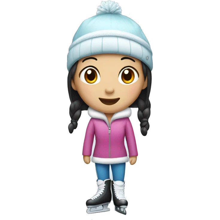 Asian girl ice skater  emoji