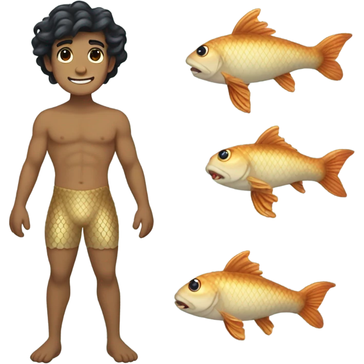 Tan merman with dark hair emoji