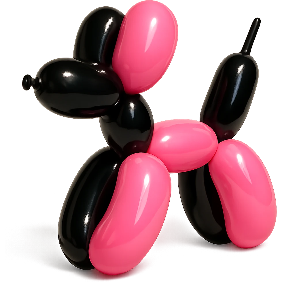 BLACKPINK-inspired object, black and pink colors, soft and inflated appearance emoji