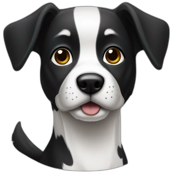 Chien noir et blanc  emoji