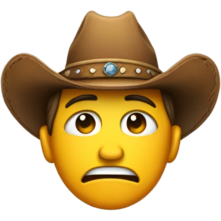 Crying face with cowboy  emoji
