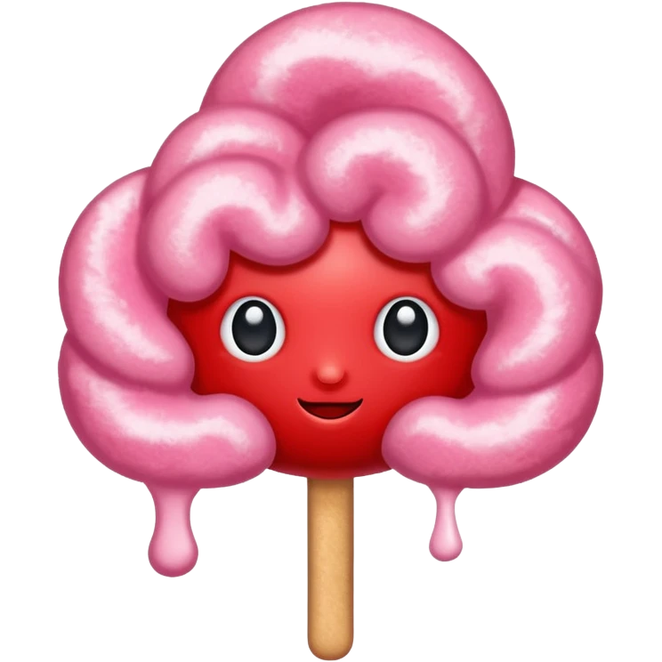 red glitter cotton candy emoji