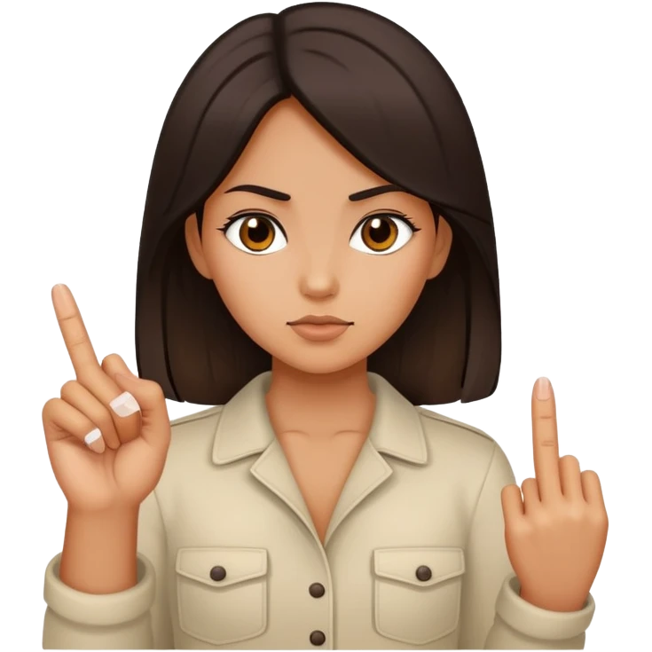 girl with middle finget emoji
