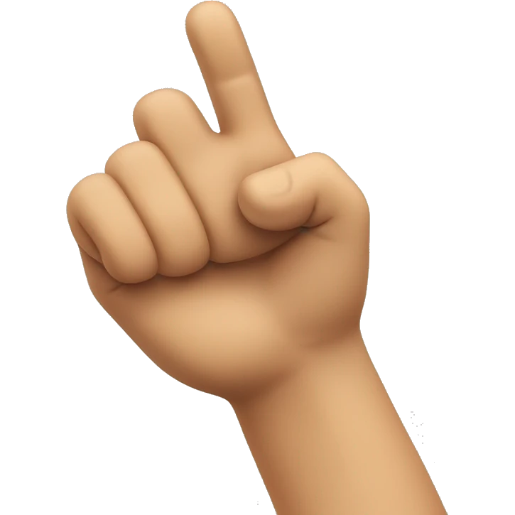 Arm held up for greeting in an 50 degrees angle emoji