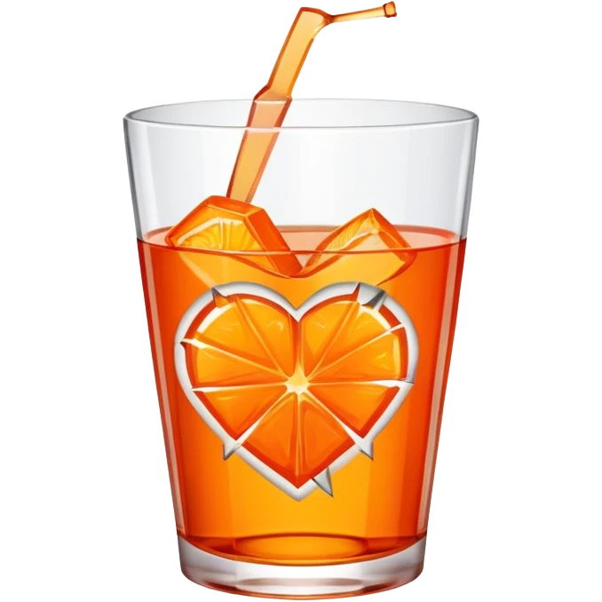 Broken Read Heart with Aperol in the middle emoji