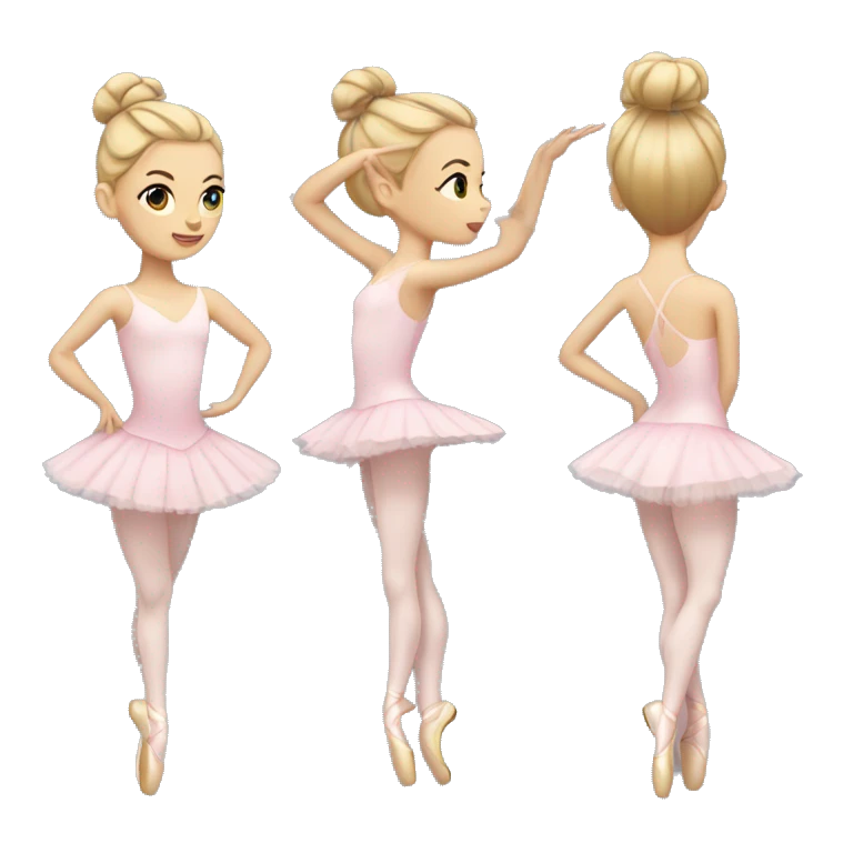 blonde ballerina on pointe with hair in a bun emoji