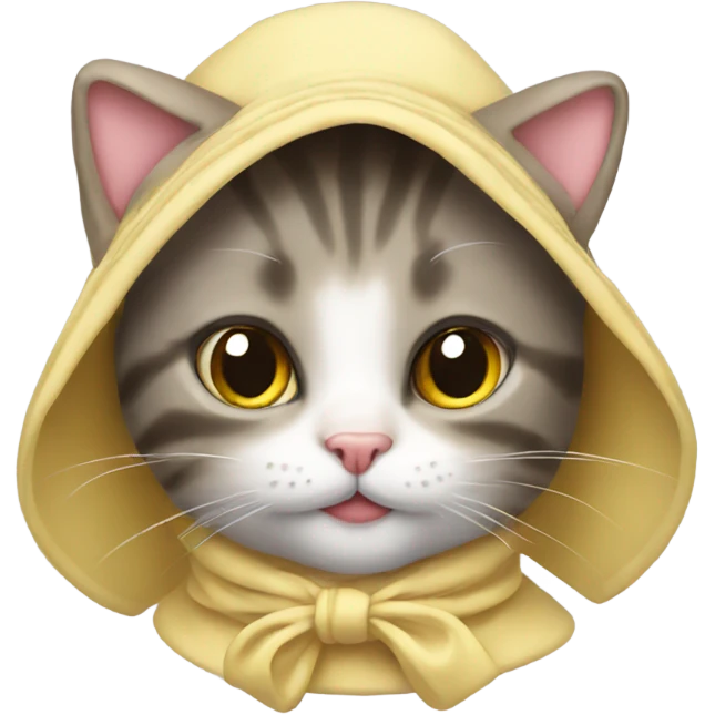 cat wearing a bonnet emoji