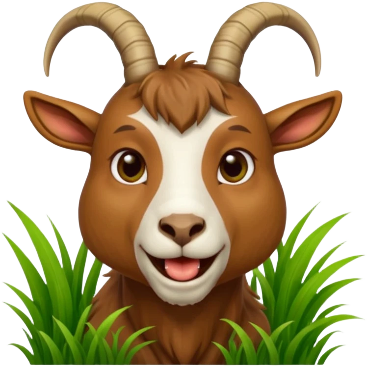 goat biting grass in his mouth emoji