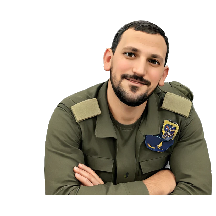 military boy with beard emoji