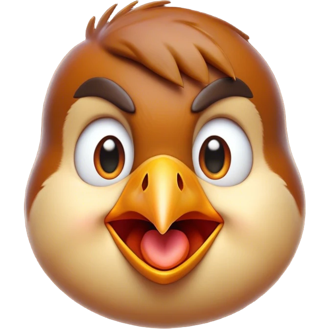 Cinematic Comical Robin Portrait Emoji, Head tilted dramatically with an exaggeratedly shocked expression, featuring a petite, vibrant form with wide, comically expressive eyes full of playful disbelief and a subtly animated beak, Simplified yet hilariously expressive features, highly detailed, glowing with a slightly sassy glow, high shine, dramatic yet playful, stylized with an air of cheeky woodland mischief, soft glowing outline, capturing the essence of a meme-worthy robin that looks ready to side-eye its way into viral fame! emoji