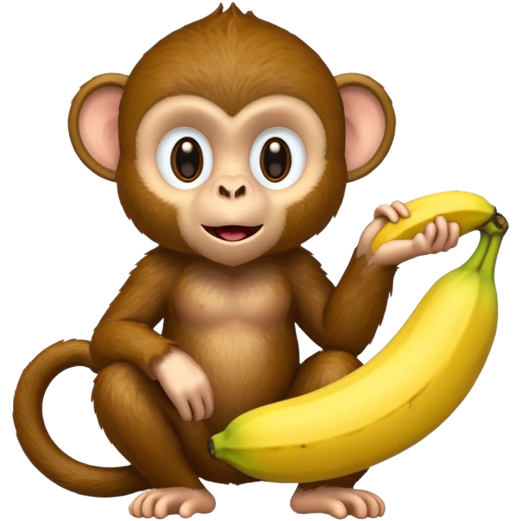 Monkey with bana emoji