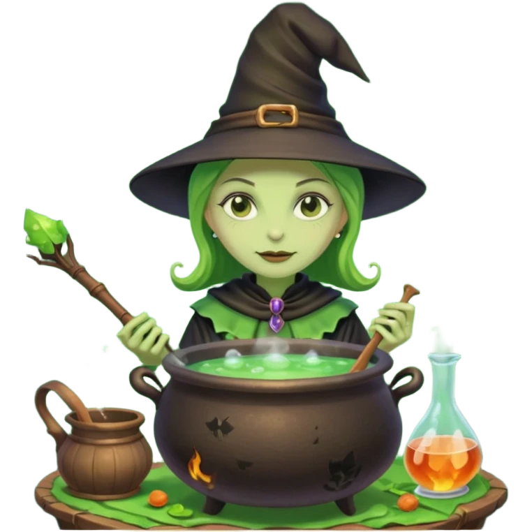 green witch cooking potion emoji