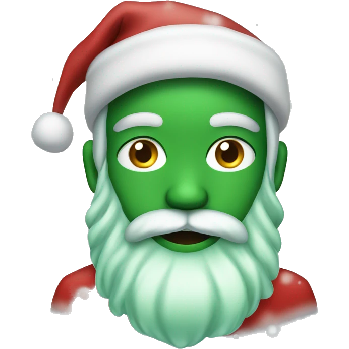 santa boy with green skin in the snow  emoji