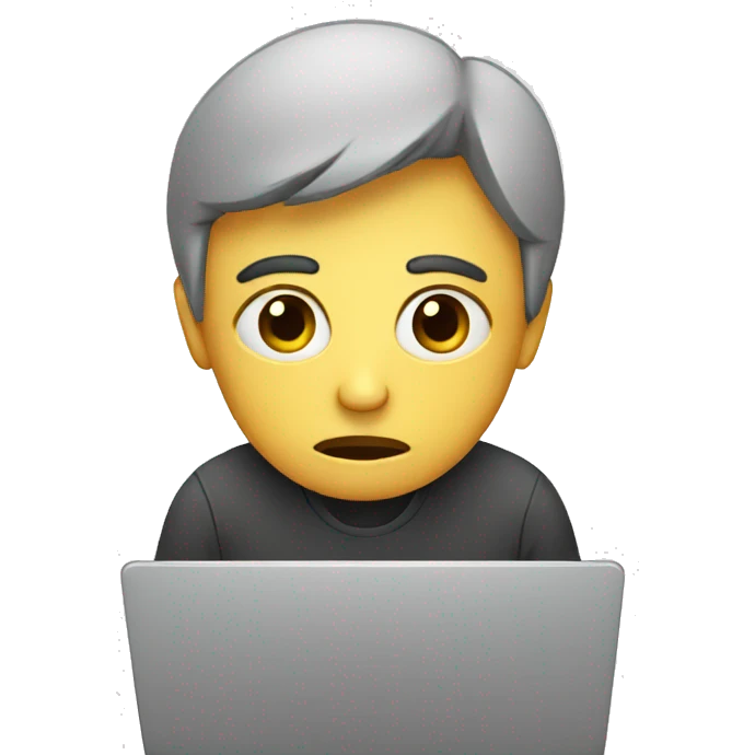 sad person with laptop emoji