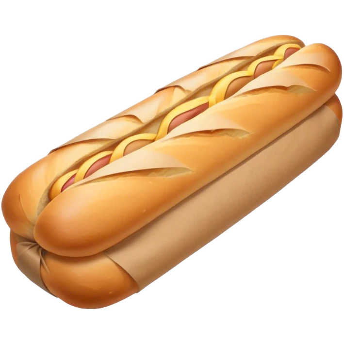 baguette wrapped in brown paper emoji