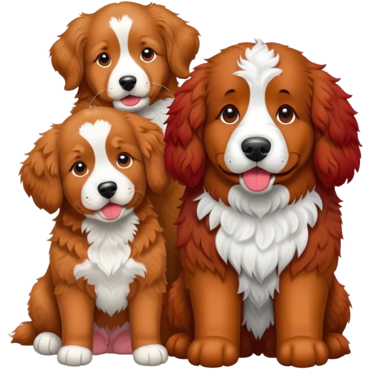Bernese mountain dog and red golden doodle emoji