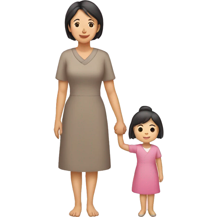 asian mother and daughter holding hands emoji