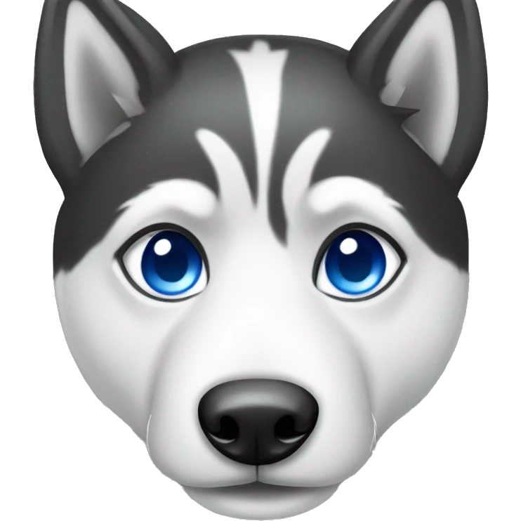 Black and white huskey with one blue eye emoji